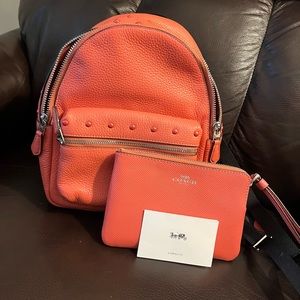 Coach backpack and wristlet
